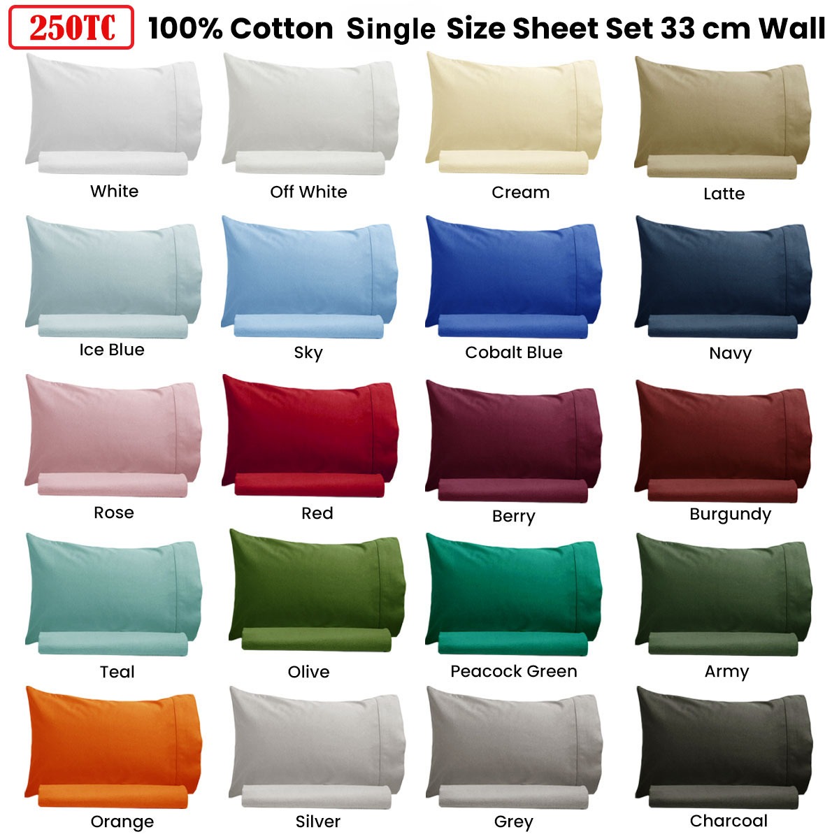Artex 250TC 100% Cotton Sheet Set Single Teal โ image 2