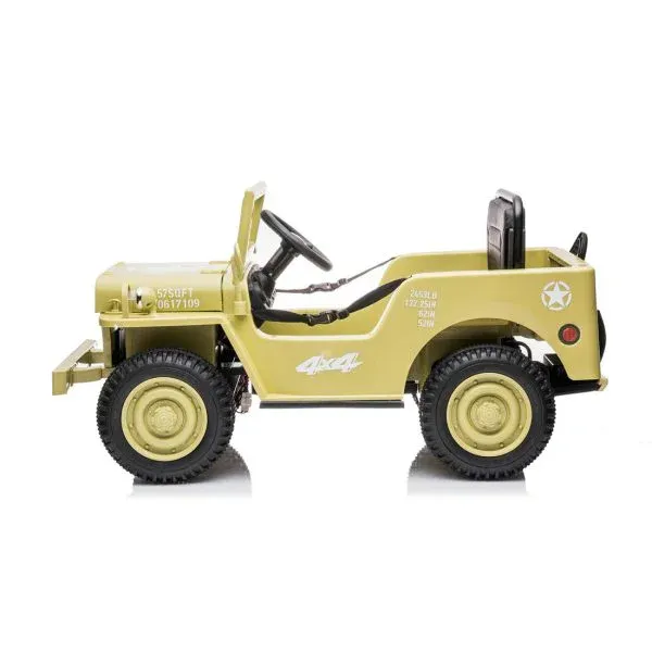 12V Military Jeep Electric Ride On Car For Kids - Khaki โ image 4