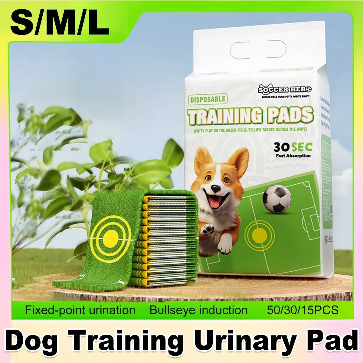 Pet Urinal Pads for Dogs Bullseye Diaper Pads Leakproof Pet Training Pads Dogs - S-50PCS — image 2