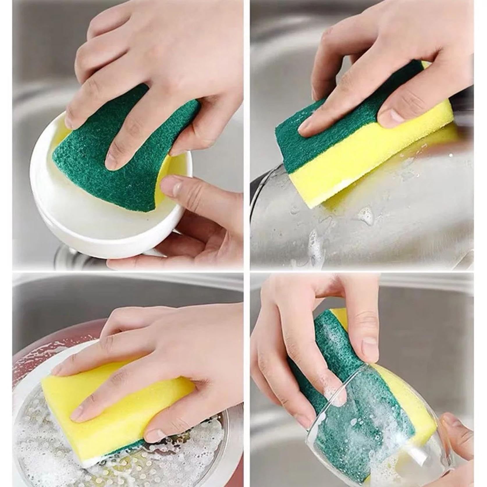 4 Pcs Cleaning Scrub Sponges Abrasive Scrubber Sponge Dish Pads Dishwashing Sponge for Kitchen, Dishes, Bathroom, Car Wash — image 5
