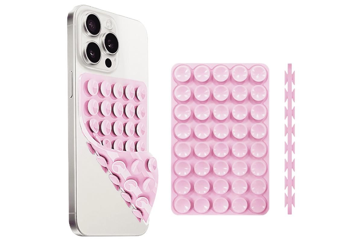 5 Pack Double Sided Silicone Phone Suction Pad 80 Stickers Grip for Car Desk Holder - Pink โ image 2