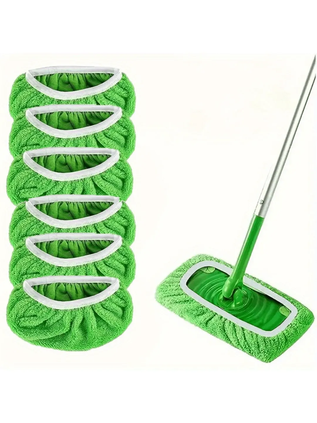 6pcs Set Reusable Mop Replacement Pads Highly Absorbent Easy To Clean Wet Dry Floors Washable Durable Dust Mop Heads Soft Pad Refill Essential Cleaning Tool — image 2