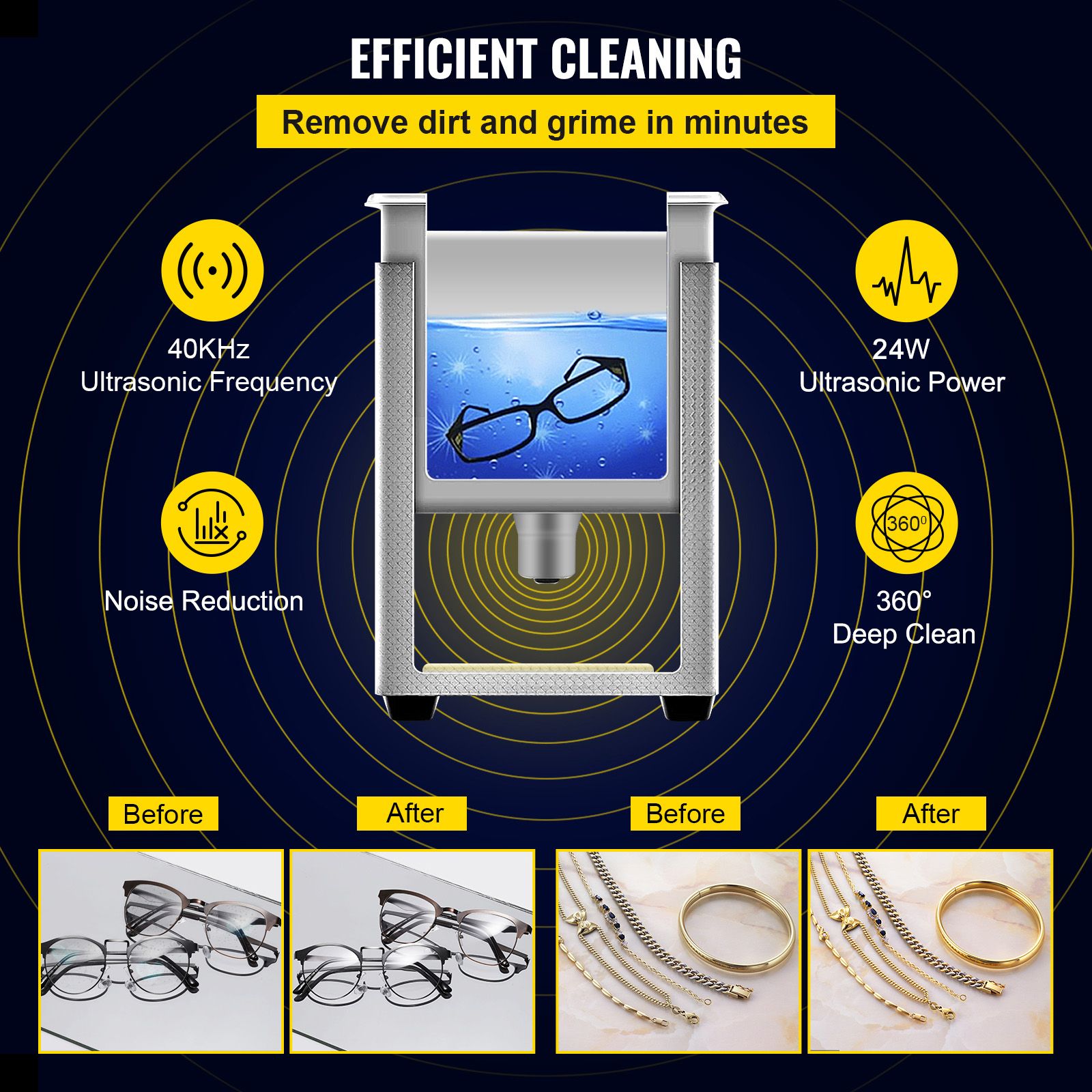 0.8L Professional Ultrasonic Cleaner 304 Stainless Steel Digital Lab Ultrasonic Cleaner with Timer for Jewelry Watch Glasses Circuit Board Dentures Small Parts โ image 3