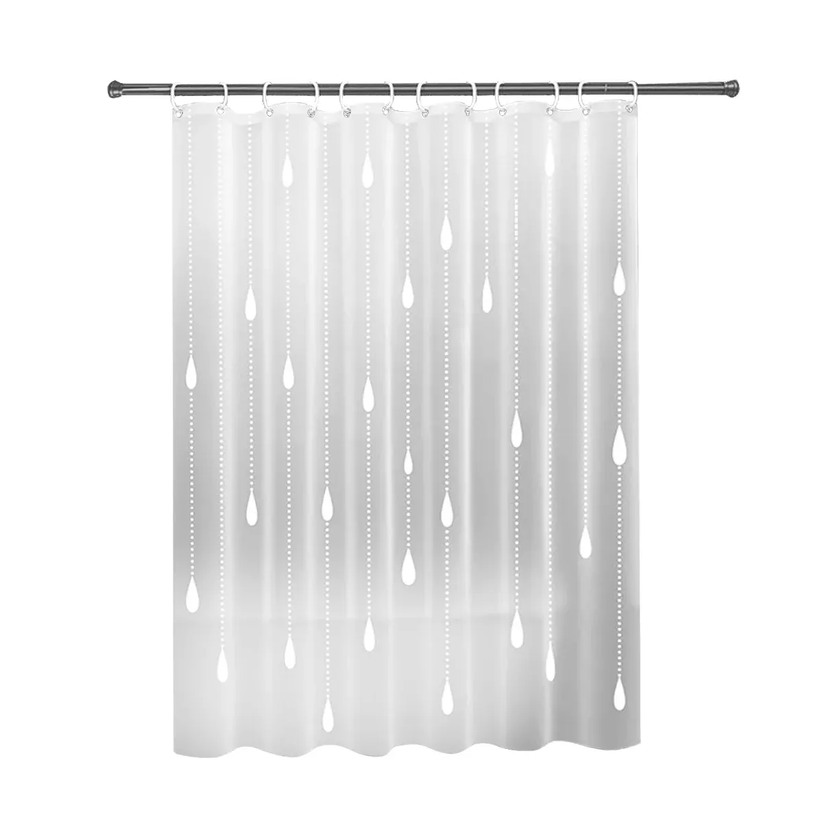 Shower Curtain Waterproof Quick-Dry Drill-Free with Hooks 200 × 180cm — image 2