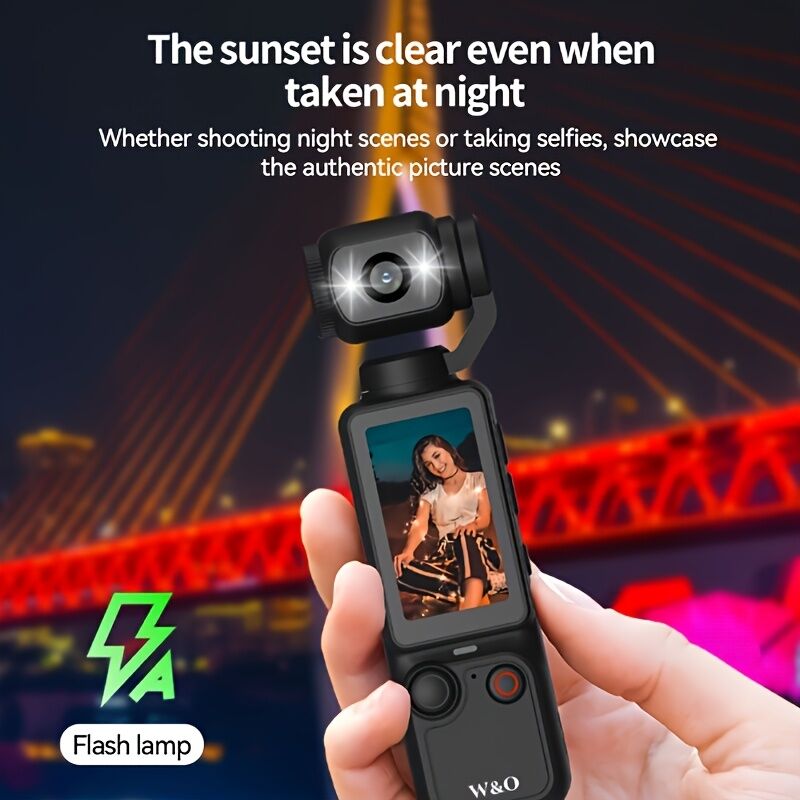 BLACK**4K HD 180° Rotating Anti-Shake Action Camera|1.9-Inch Screen + 2000mAh Battery, Compact & Portable Vlogging & Travel Companion — Streamlined Design — image 5