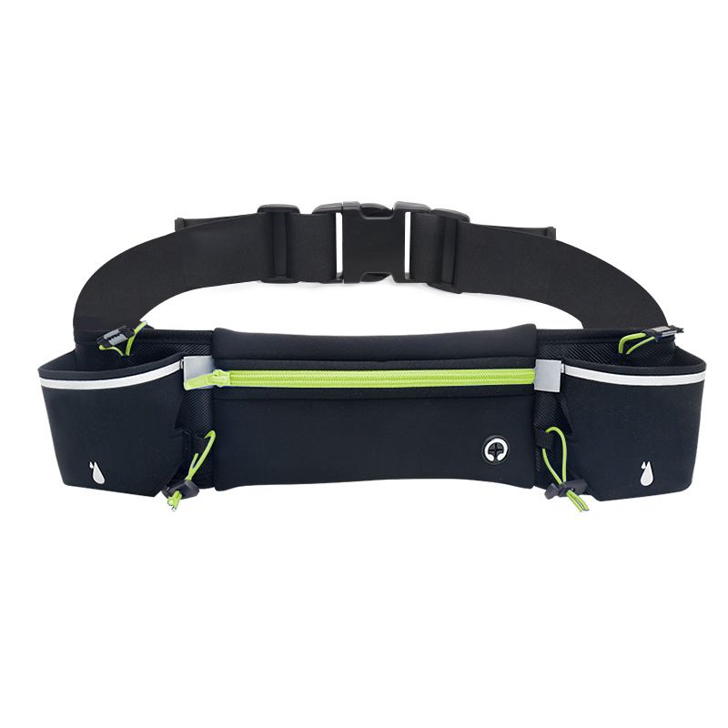 Green Running Waist Pack Sports Belt with Water Bottle Holder Adjustable Phone Waist Bag Reflective Lightweight Fanny Pack for Marathon Running Hiking Cycling โ image 2