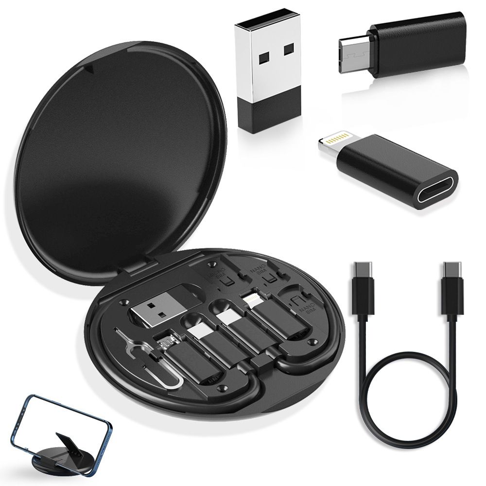USB Adapter Cable Kit, Data Transfer Contains Card Slot for Traveling