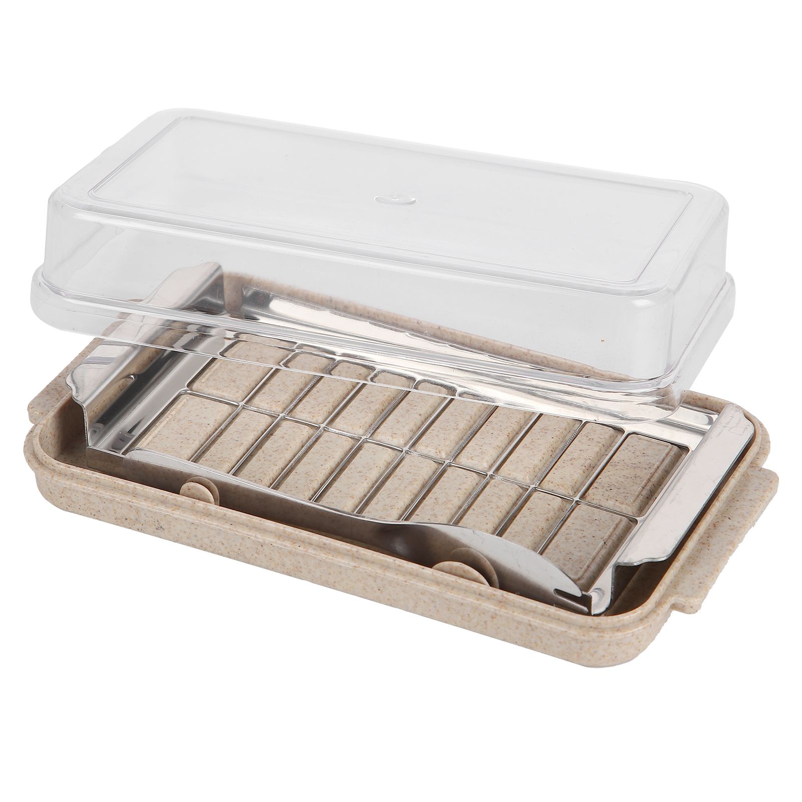 Stainless Steel Butter Cutter Container Butter Storage Box with Transparent Cover for KitchenWheat Chassis โ image 4