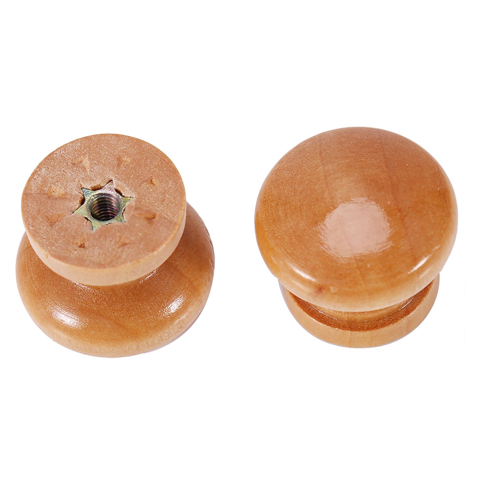 10Pcs Natural Wooden Furniture Pull Handle Kitchen Cabinet Drawer Cupboard Door Knob (L 33mm) โ image 2