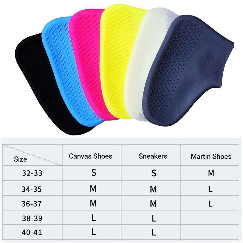 Shoe Cover Waterproof Silicone Non Slip Rain Water Rubber Foot Boot Overshoe S - Black โ image 4