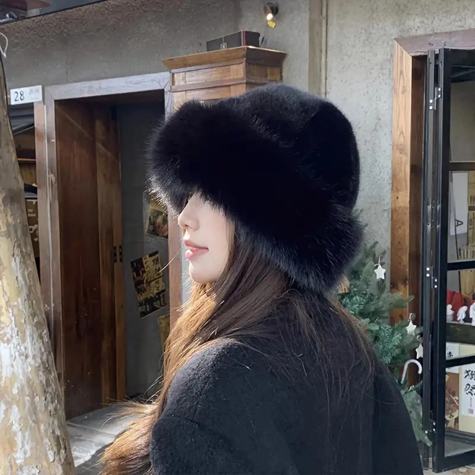 Women's Mongolian Fur Hat with Fur Trim, Windproof and Ear Protection for Cold Weather and Snow β image 4