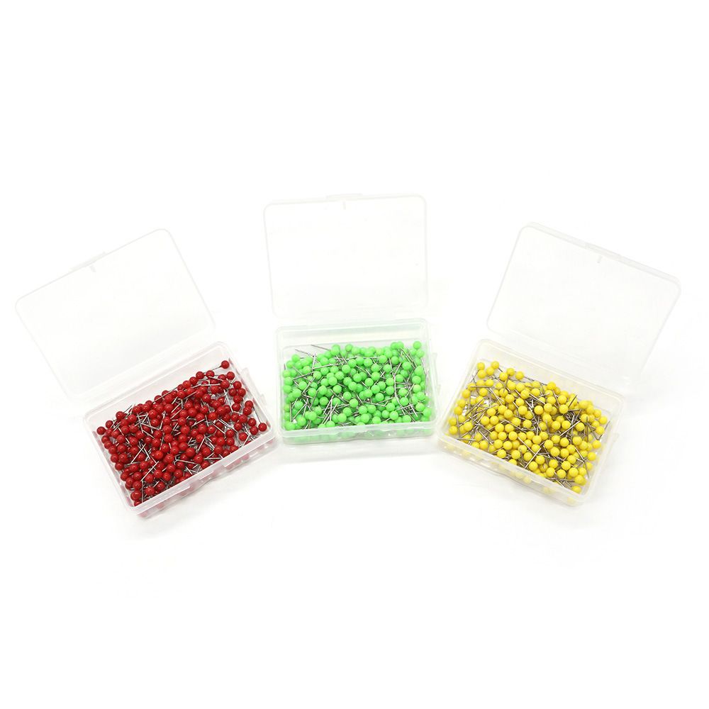 2000 Pieces Map Tacks 15MM Retro Metallic Color Beads Head Marking Push Pins, 10 Colors soft wood and cloth boards, paperboard โ image 3