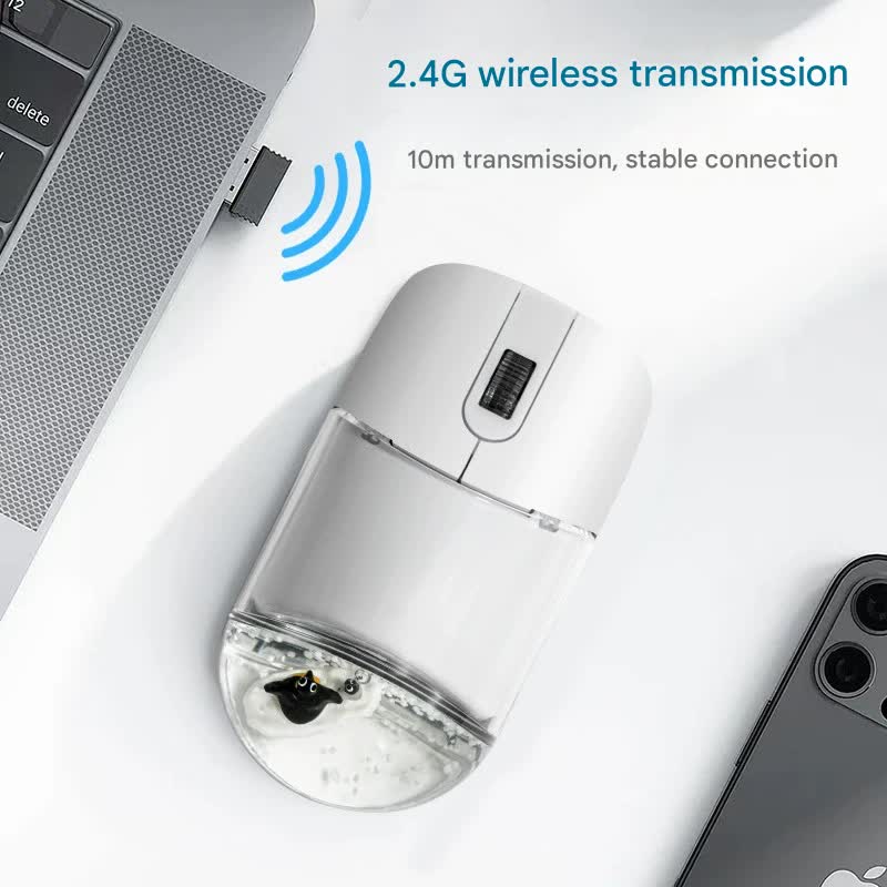 Whimsical 2.4G Wireless Mouse with Floating Animal Design - Comfortable, Quiet & Portable(pink) — image 3