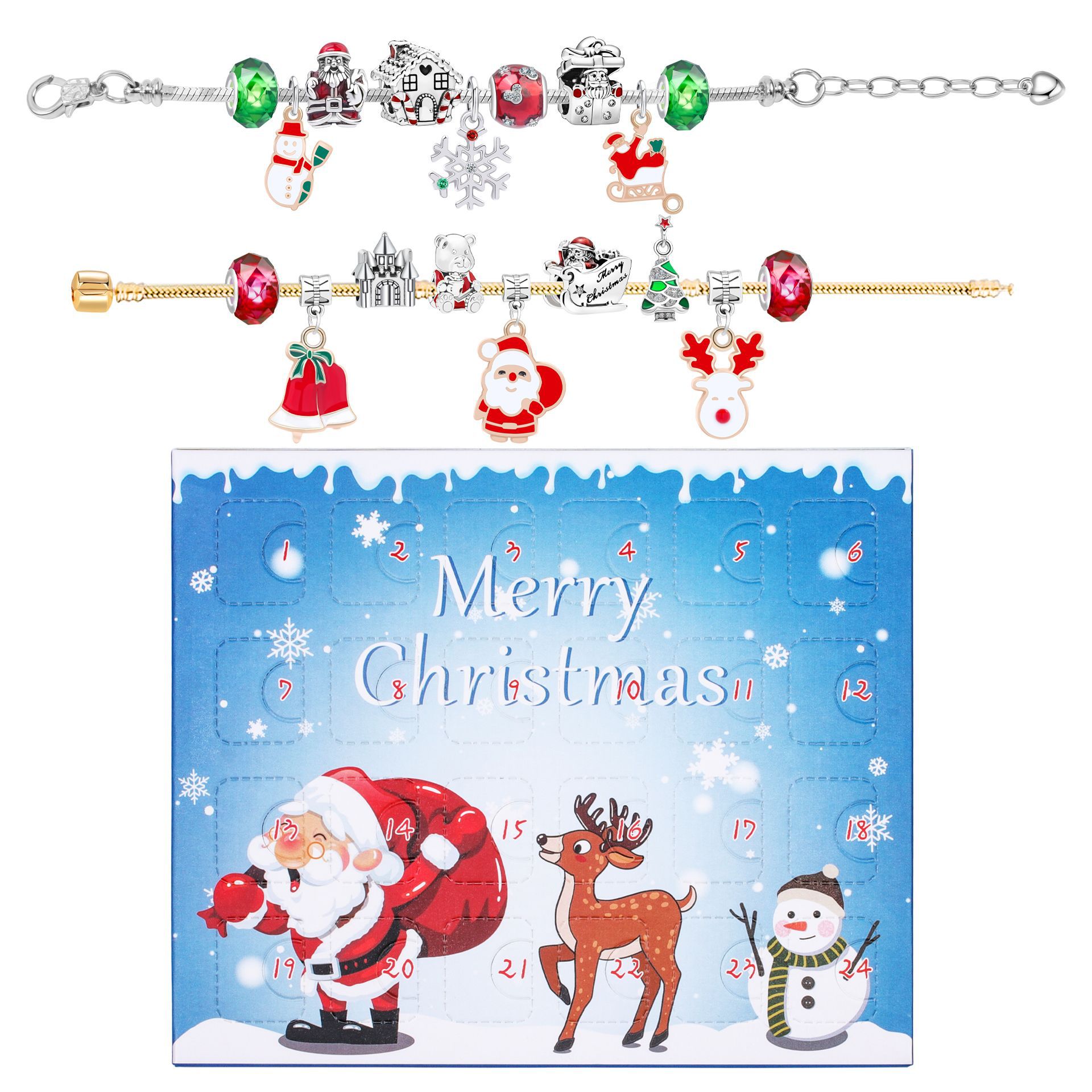 24-Day Christmas Advent Calendar DIY Bracelet Set, Festive Charm & Bead Kit for Aussie Xmas Gifting & Crafting โ image 2