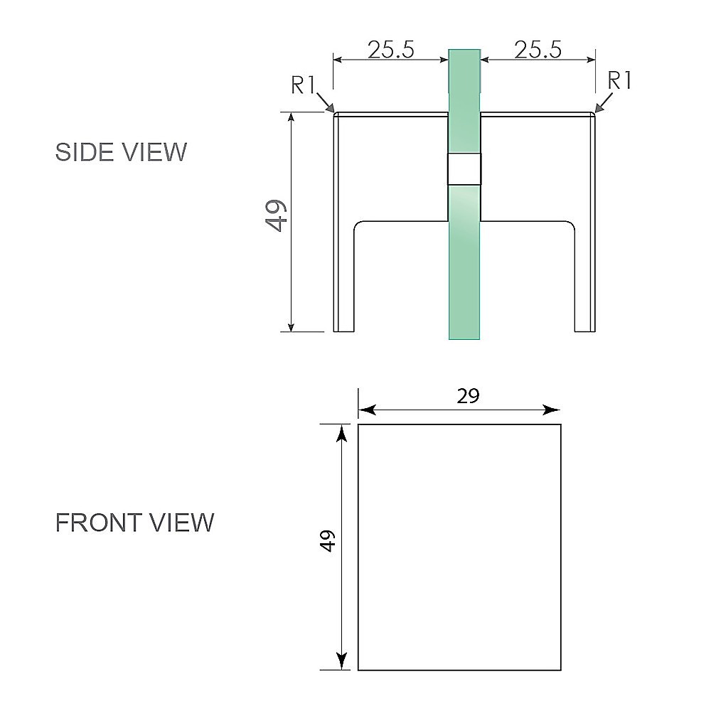 Brass Shower Door Square Double Pull Handle in White — image 4