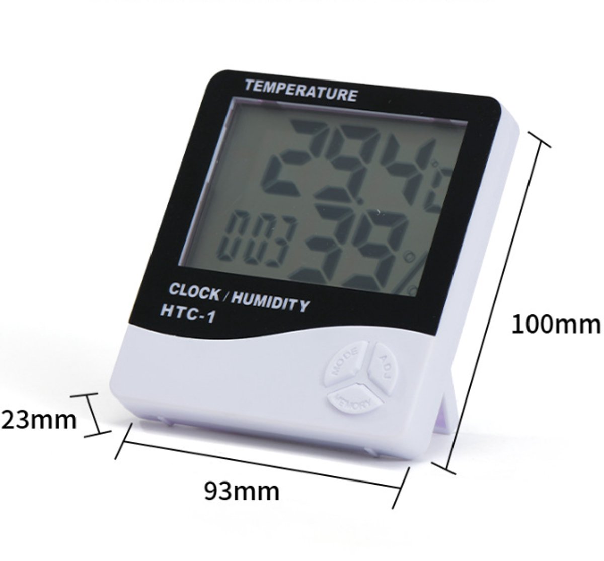 HTC-1 Home Thermometer with Electronic Alarm Clock - Creative Thermometer and Hygrometer with Large Screen - Portable Visual Alarm Clock — image 5