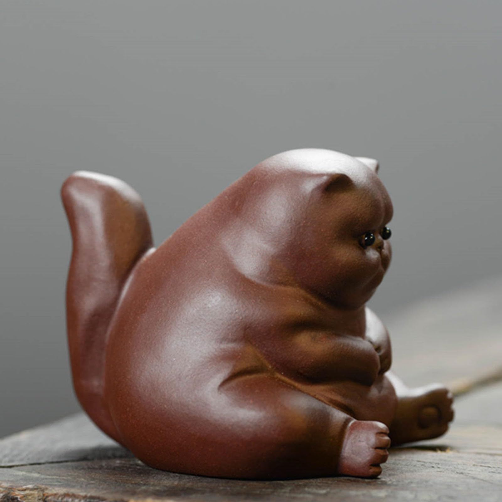 Angry Cat Tea Pet Angry Unhappy Cat Bat Figurine Decoration For Tea Table Desk Tearoom Decoration — image 2