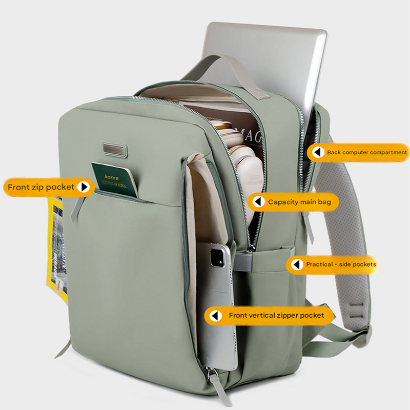 Dark grey Large Capacity Airbag Backpack Multi-Compartment Laptop Backpack Travel Business Bag — image 6