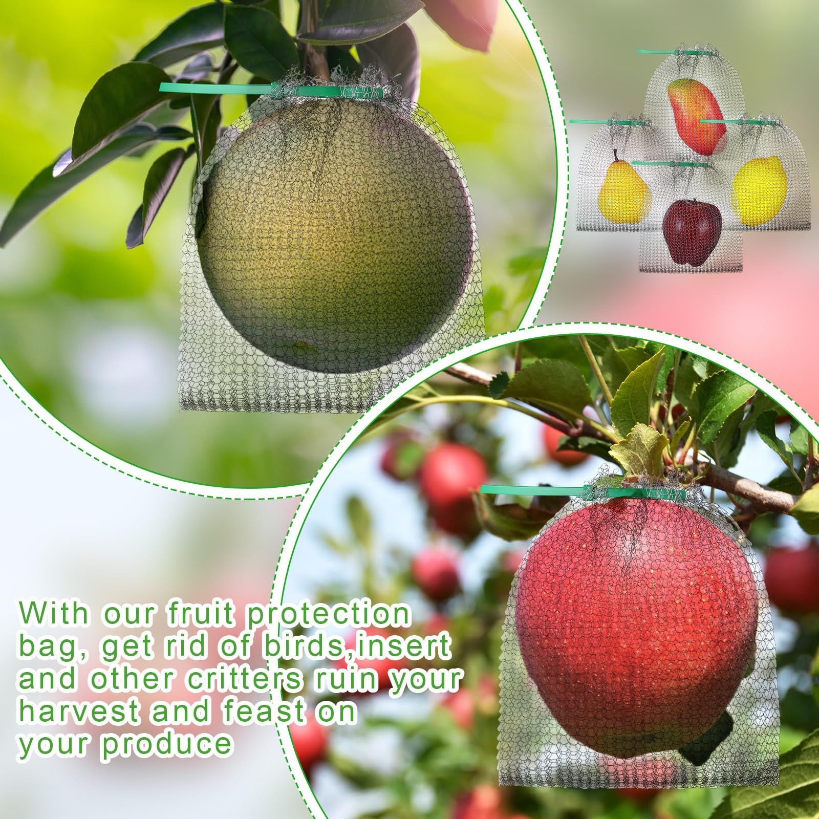 15 Pcs Fruit Protection Bags for Fruit Trees Stainless Steel Mesh Bags Bulk Netting Bags Reusable Barrier Bags with Ties โ image 4