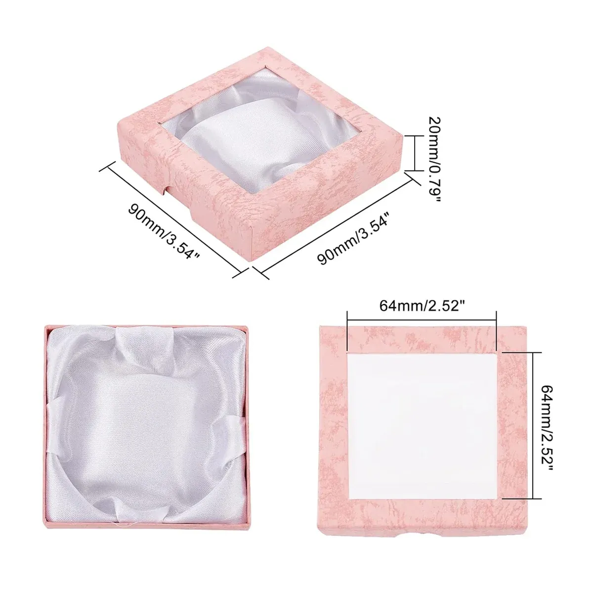 12Pcs Clear Window Jewelry Boxes Transparent Lid Display Case For Necklace Ring - Blue โ image 4