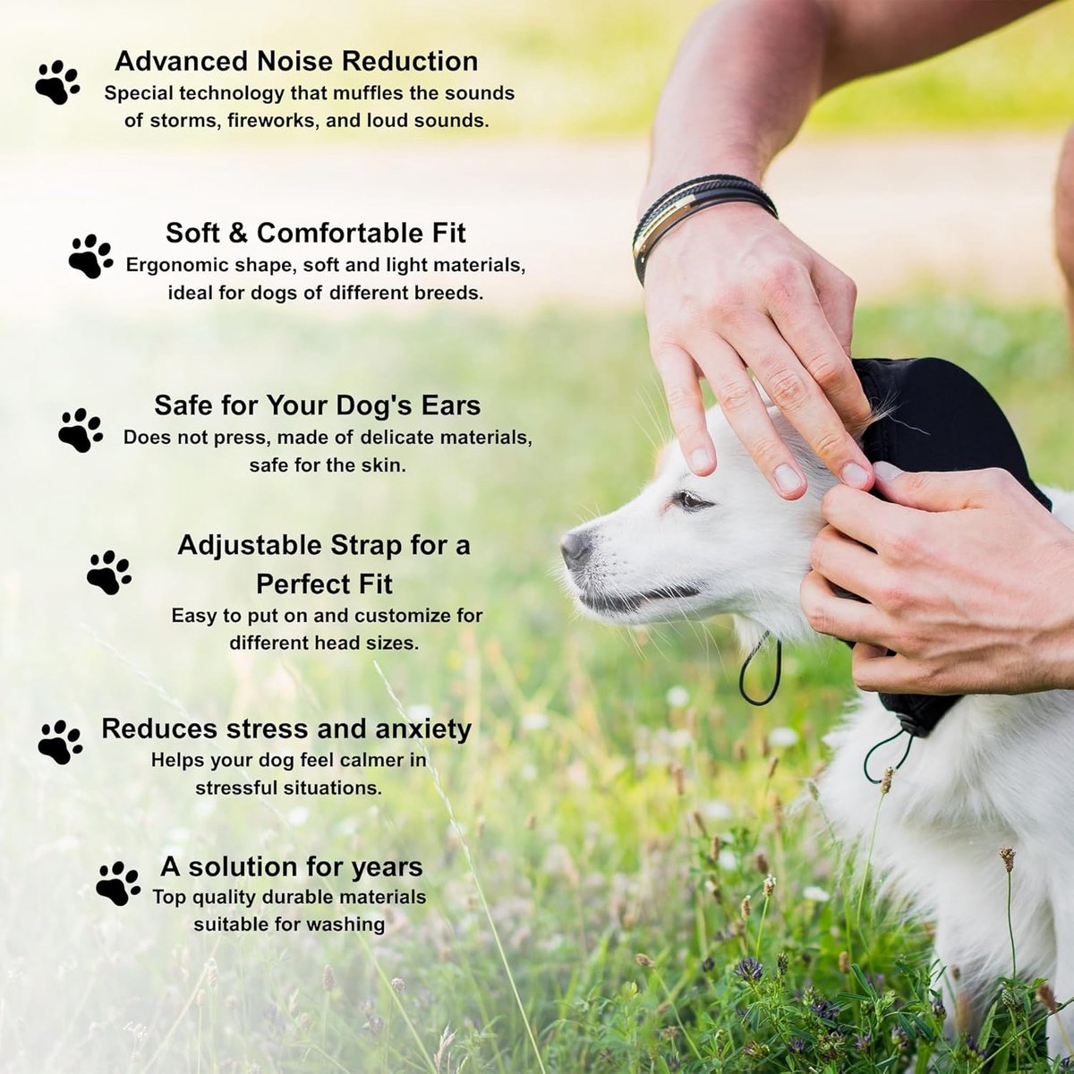 Noise-canceling ear protection for dogs - Protection against fireworks and thunderstorms - Washable and noise-canceling - Warm design - Suitable for all dog — image 4