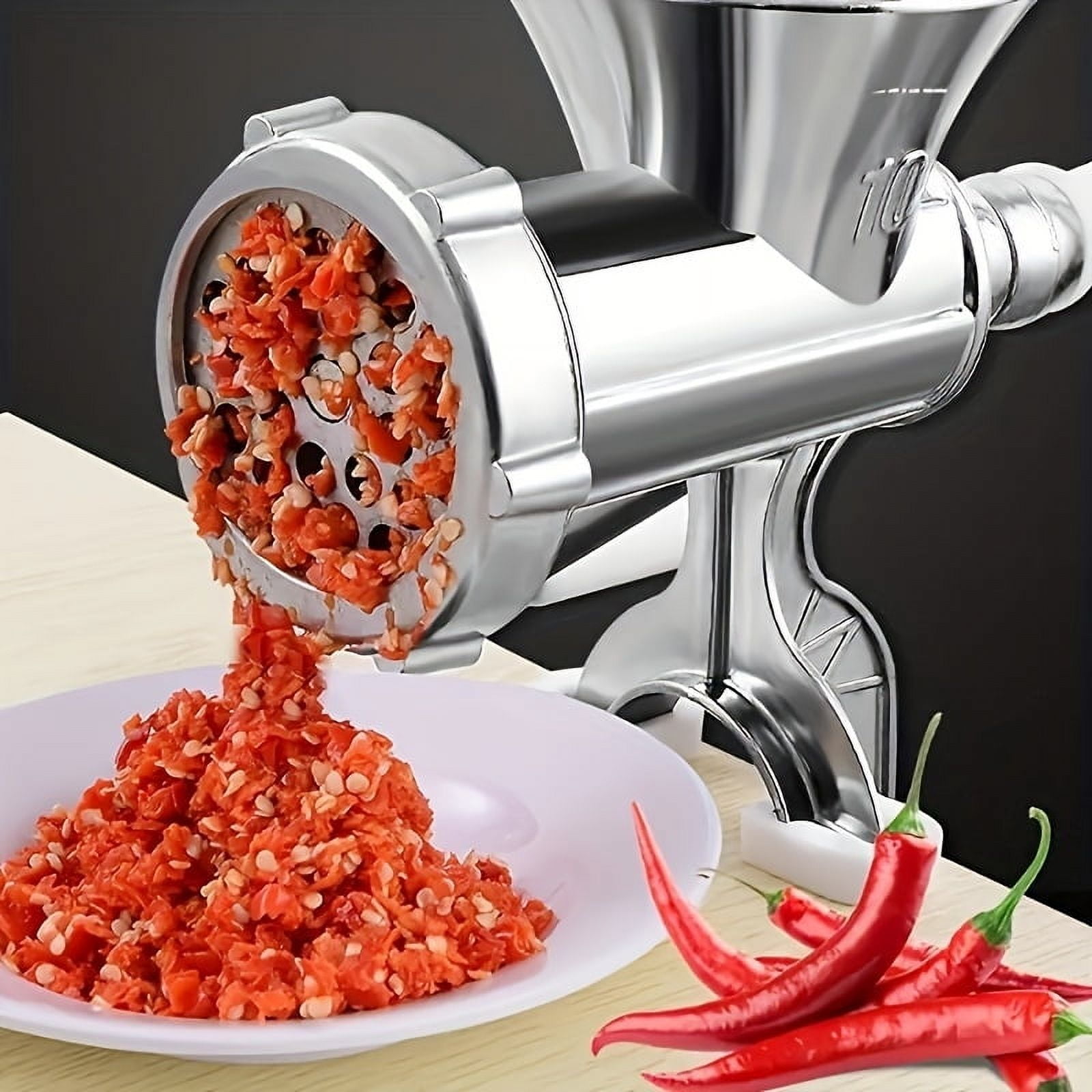 Stainless Steel Manual Meat Grinder With Tabletop Clamp - Heavy Duty Sausage Maker & Vegetable Crusher, Essential Kitchen Gadget โ image 4