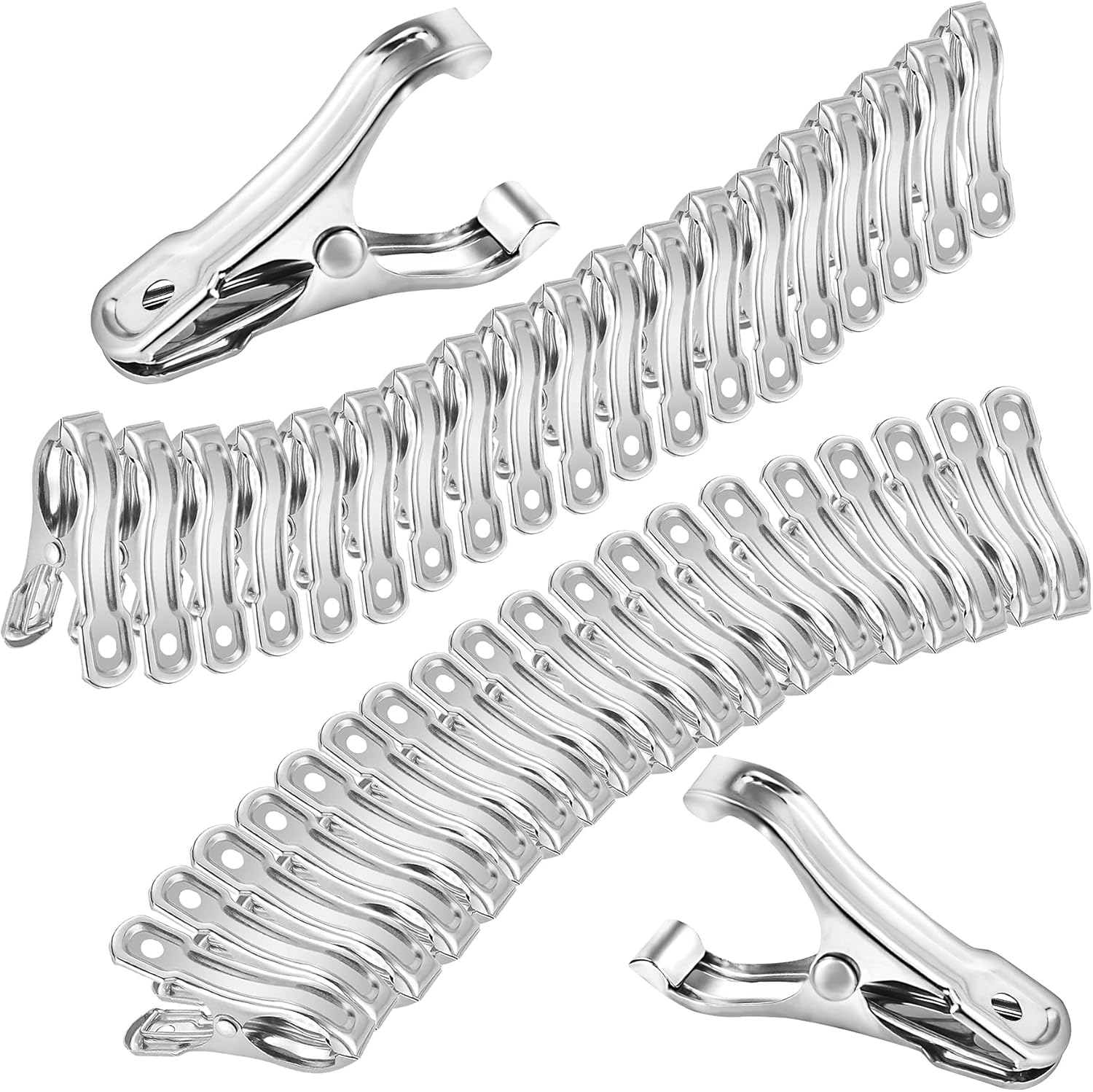 40 PCS Garden Clips, Greenhouse Clamps Made of Stainless Steel, Greenhouse Clips for Netting, Have a Strong Grip to Hold Down the Shade Cloth or Plant Cover on