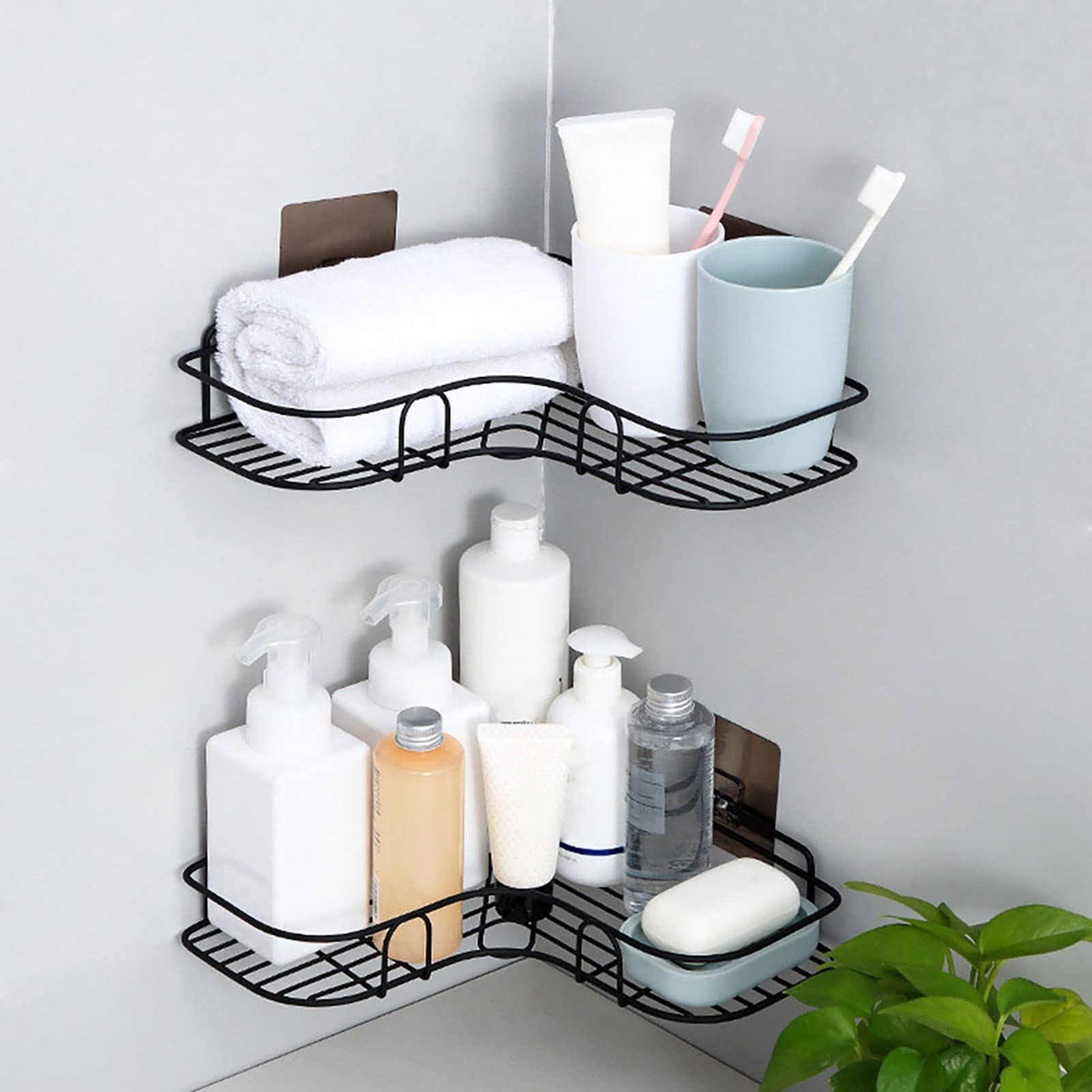 Wall Mount Organizer,2 Set Drying Rack Draining Fast Rust-Proof Metal Soap Shampoos Corner Shower Caddy for Kitchen, Bathroom — image 4