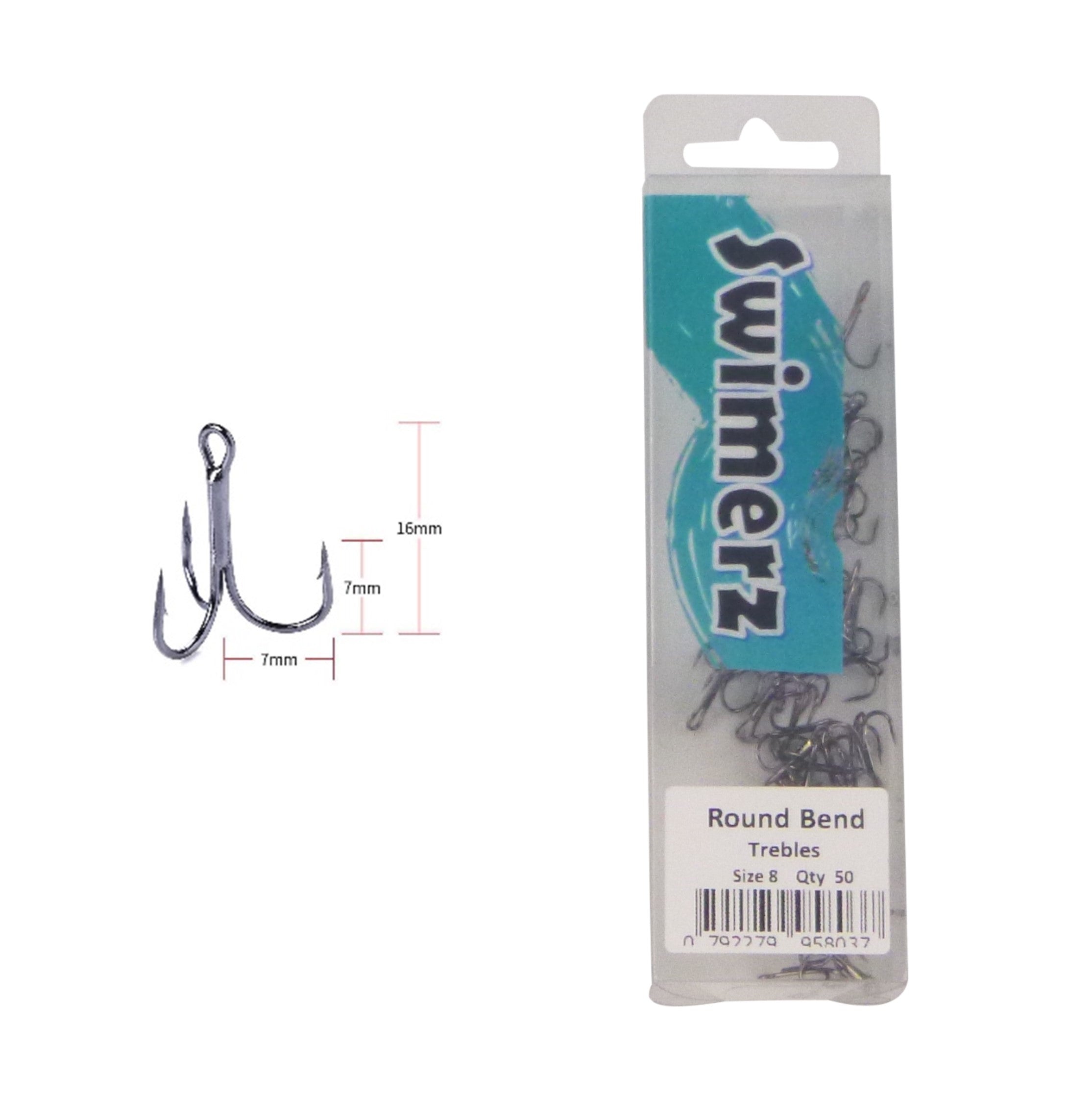Swimerz Round Bend Trebles Size 8, 50 pack — image 2
