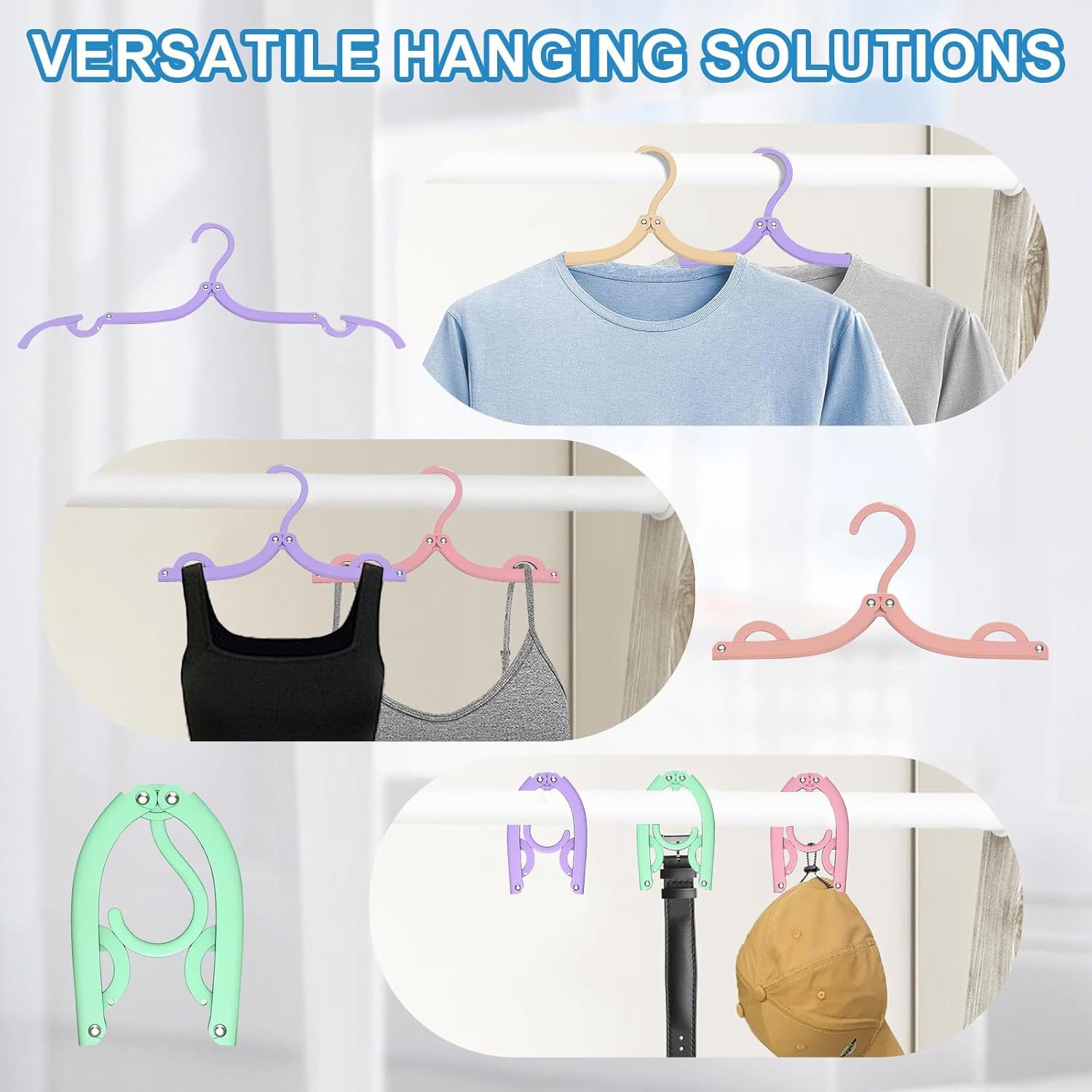 10 Pcs Travel Hangers Cruise Ship Essentials Accessories Portable Folding Clothes Hanger Foldable Drying Rack — image 5
