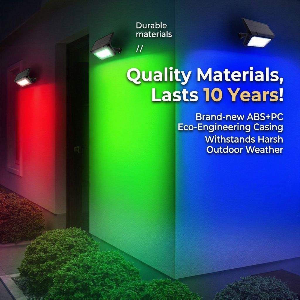 Solar Powered Outdoor RGB Landscape Spotlight with 7 Fixed Colors and Auto On/Off, IP65 Waterproof Multi-Color Accent Light for Garden, Pathway — image 6