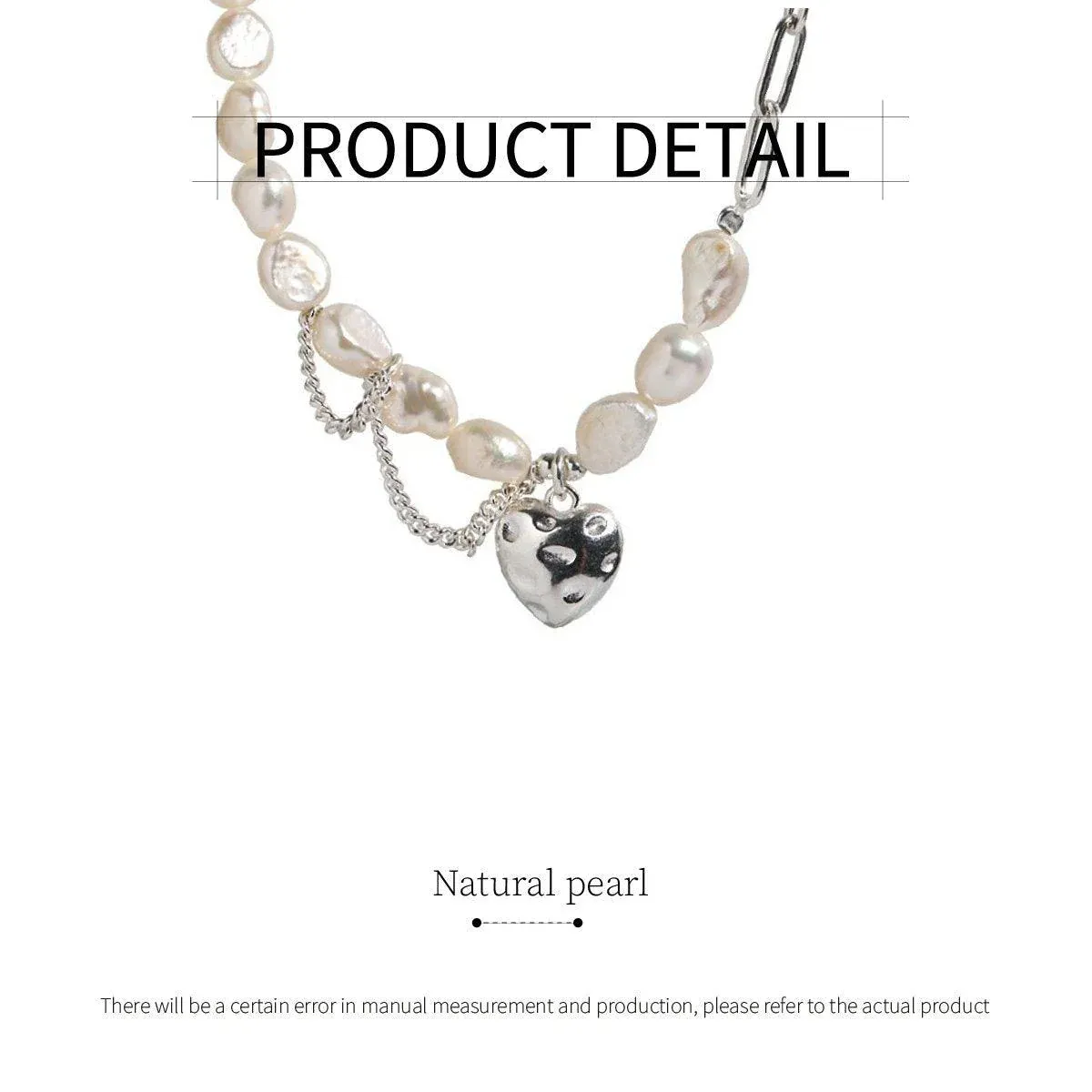 Sweet Love Heart Necklace Tassel Chain Asymmetric Collarbone Jewelry for Women โ image 3