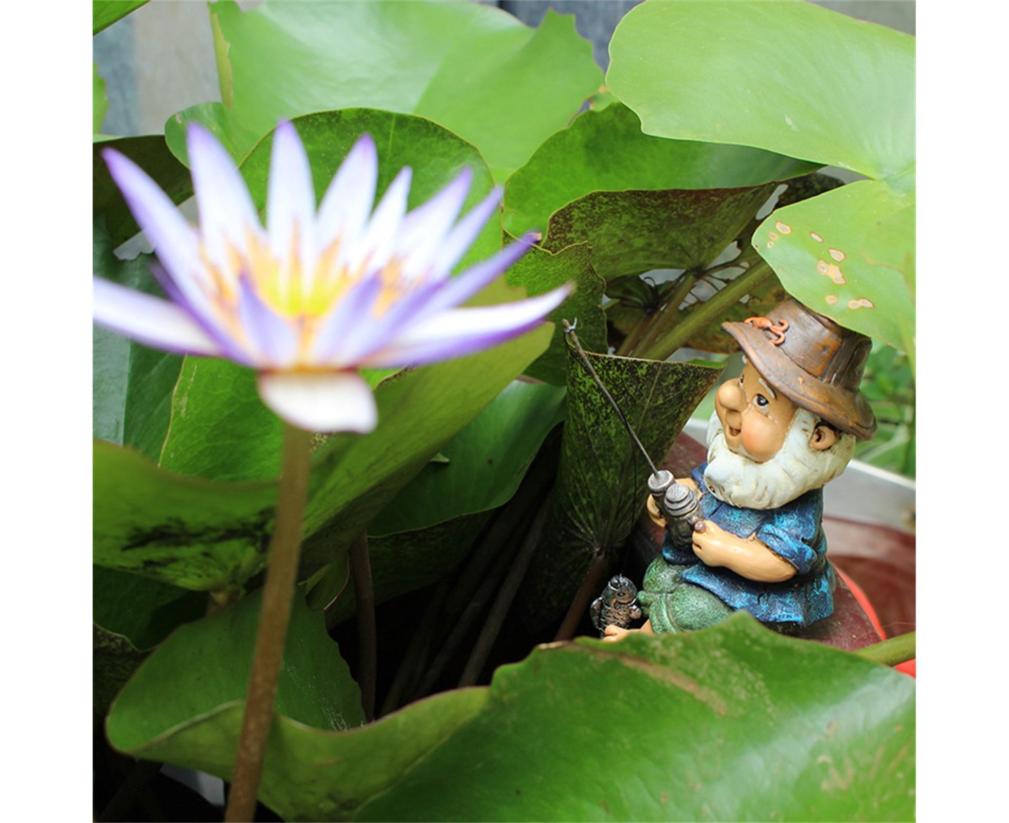 Lovely Fishing Man Shape Statue Decor Adorable Handmade Resin Statue Model for Garden-Fishing — image 5
