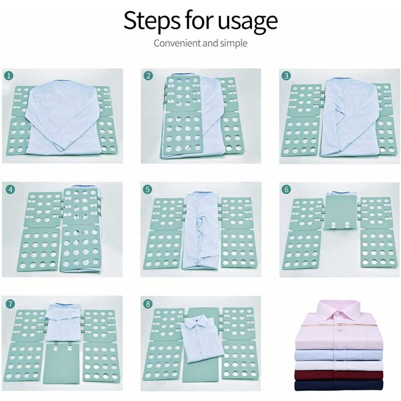 Folding Board, Foldable Organizer With Flip For Adults Clothes Folder Clothing Folder Shirt T-Shirt Green — image 2