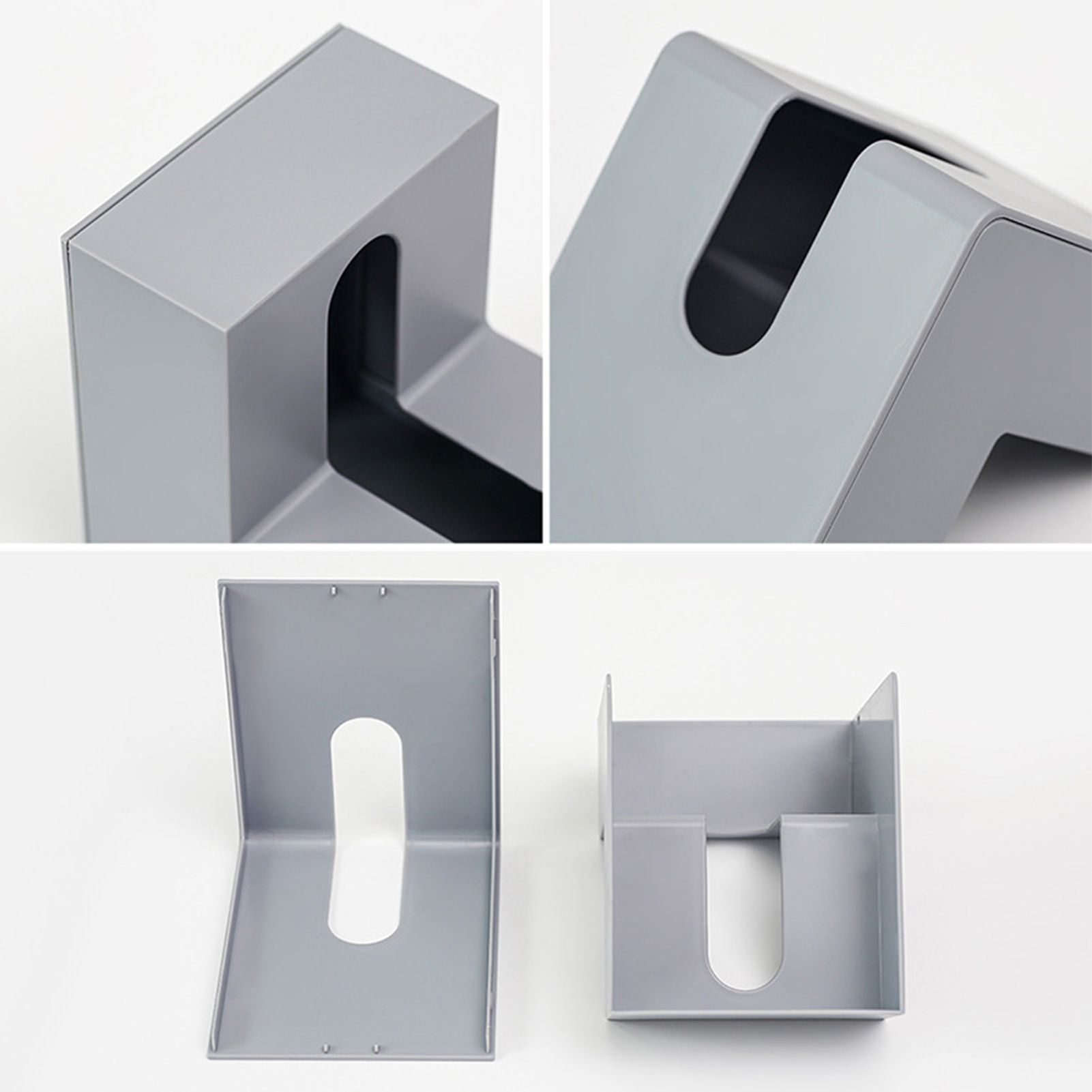 Nordic Style Plastic Tissue Box Holder Personality Simplicity Tissue Storage Box for Restaurant Living Room Desktop Gray — image 2