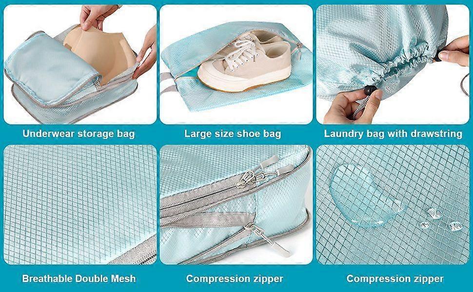 Compression Packing Cubes Luggage Organizer Bags Set for Travel Use — image 4