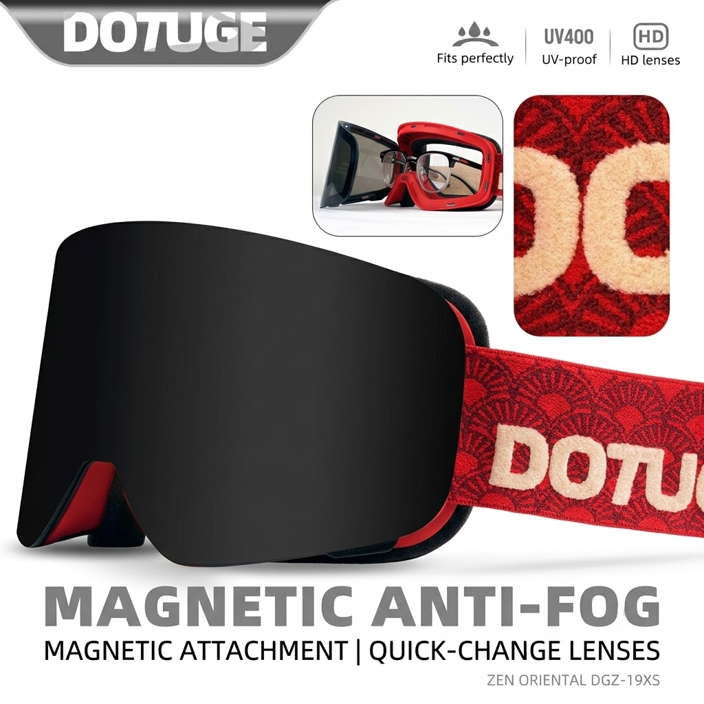 DOTUGE DGZ-Z19XS Series Ski Goggles with Magnetic Quick-Change Lens, Double-Layer Anti-Fog UV400 HD Coated Lenses, Compatible with Prescription Glasses, for — image 3