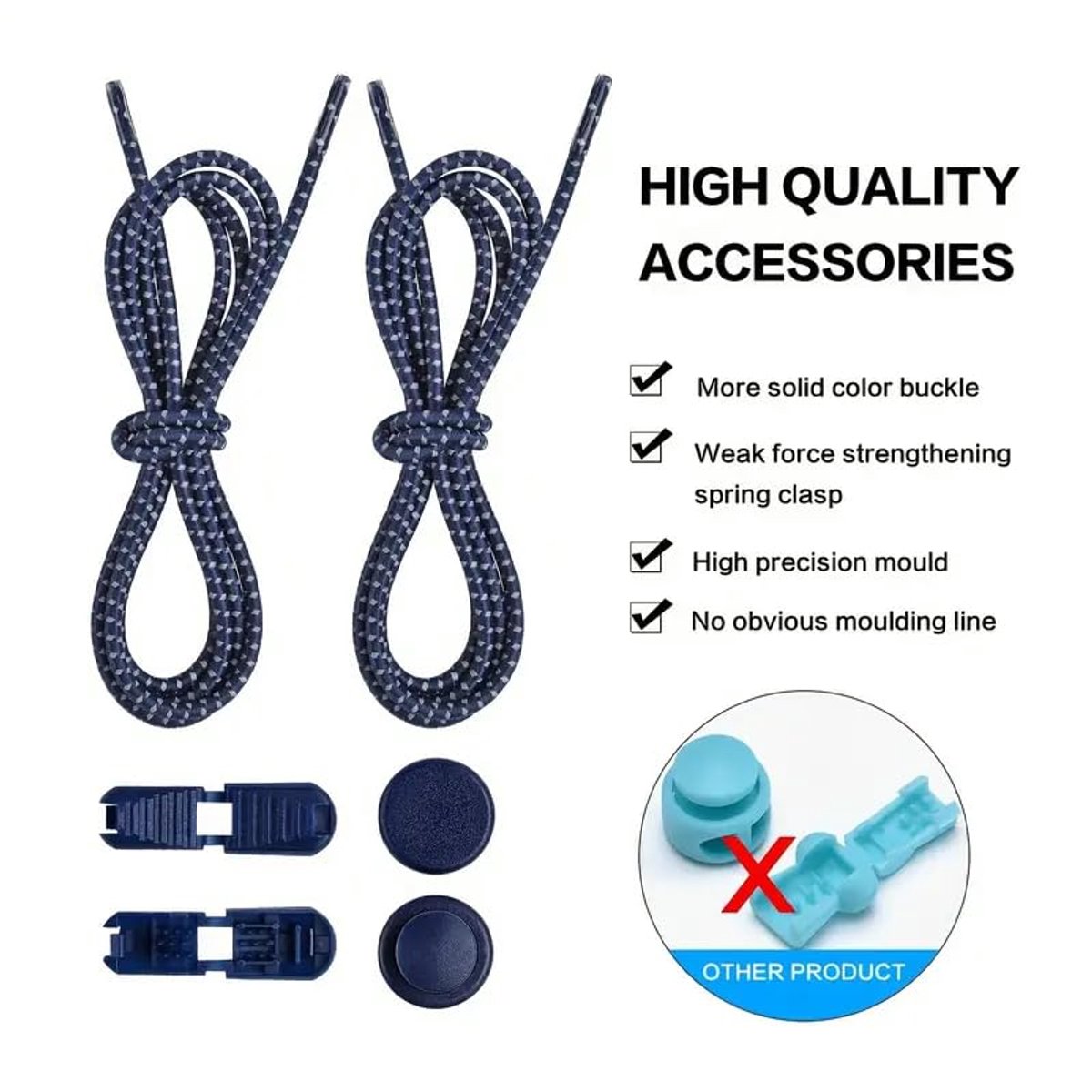 Sneaker Laces 120CM suitable for Sneakers - Elastic laces without a tie - Suitable for students and adults - With strong buckle and quick-release function โ image 2
