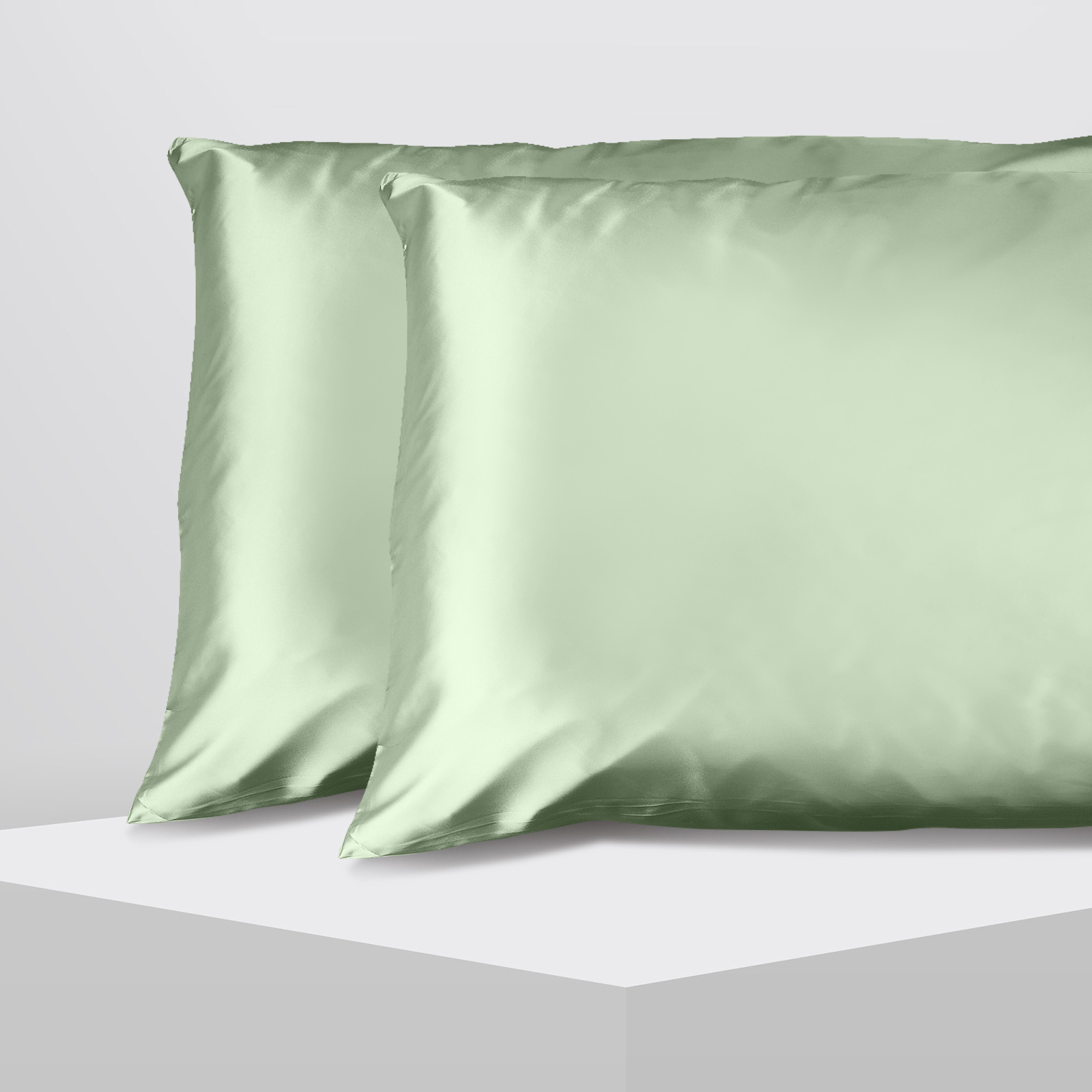 Casa Decor Luxury Satin Pillowcase Twin Pack Size With Gift Box Luxury - Sage Green โ image 3