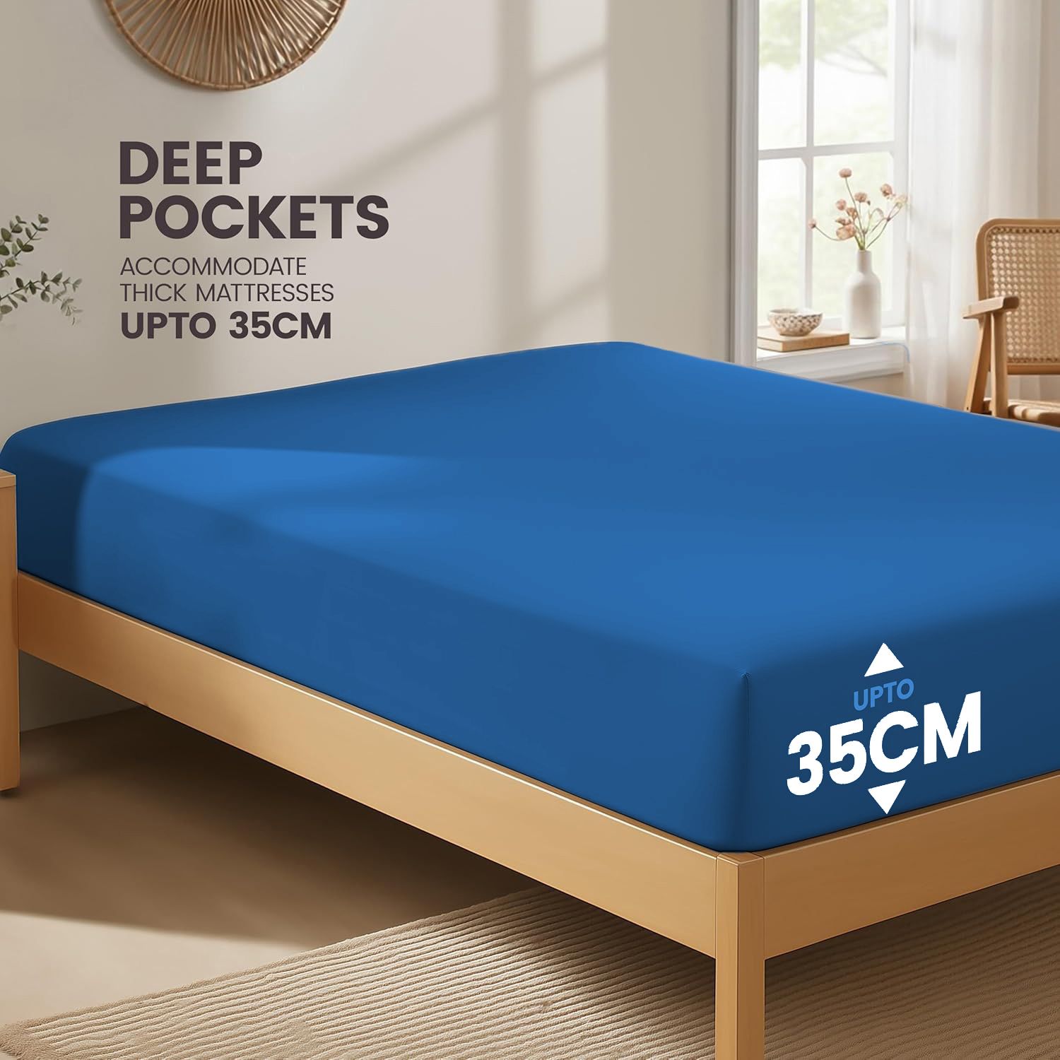 Hotel Quality Fitted Sheet - 1 Piece Fitted Sheet -Breathable Bedding - Wrinkle, Fade, Stain Resistant- 16inch/40cm Deep Pocket Fitted Bed — image 2