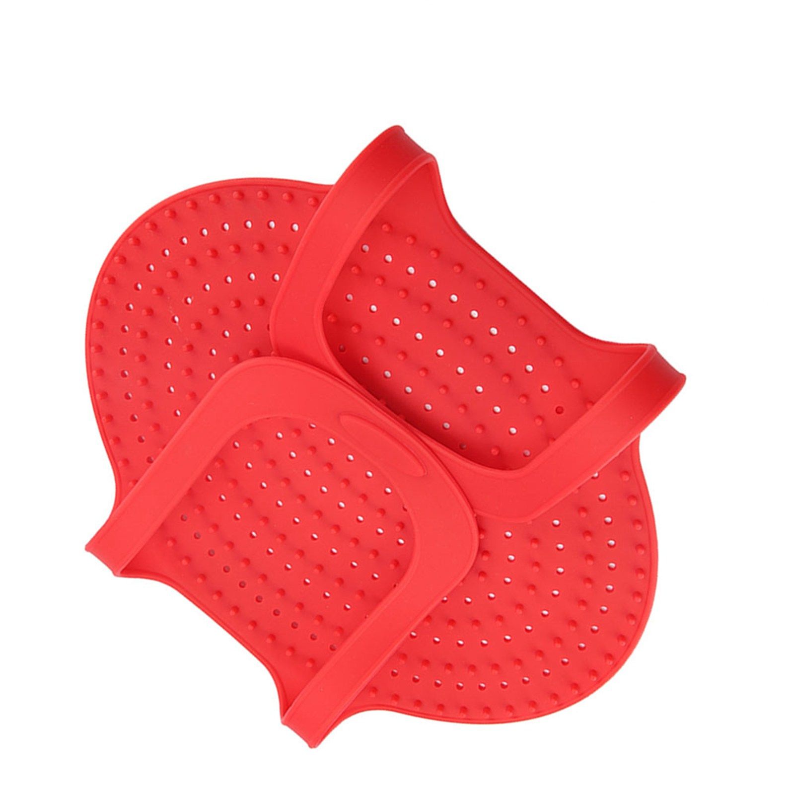 Food Grade Silicone Heat Resistant Turkey Lifter Non Stick Poultry Cooking Mat(Red) — image 2