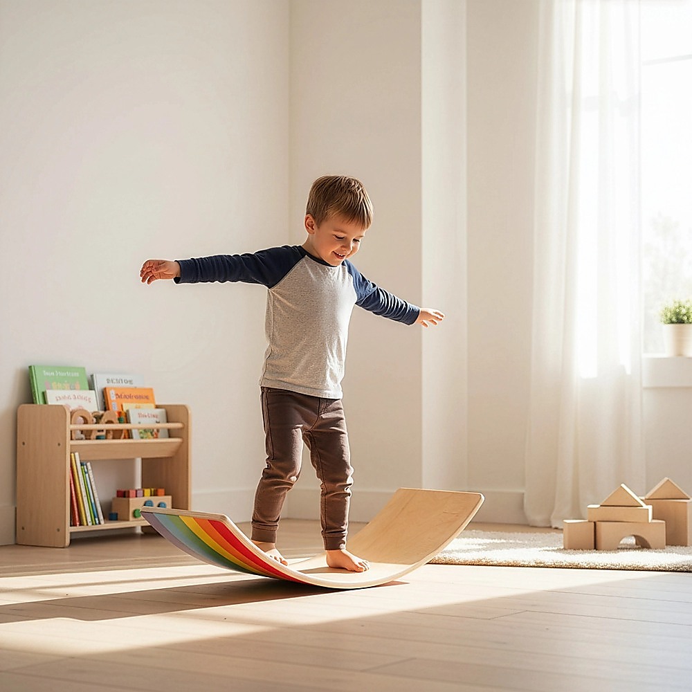 Wooden Wobble Balance Board for Kids Toddlers Adults — image 5