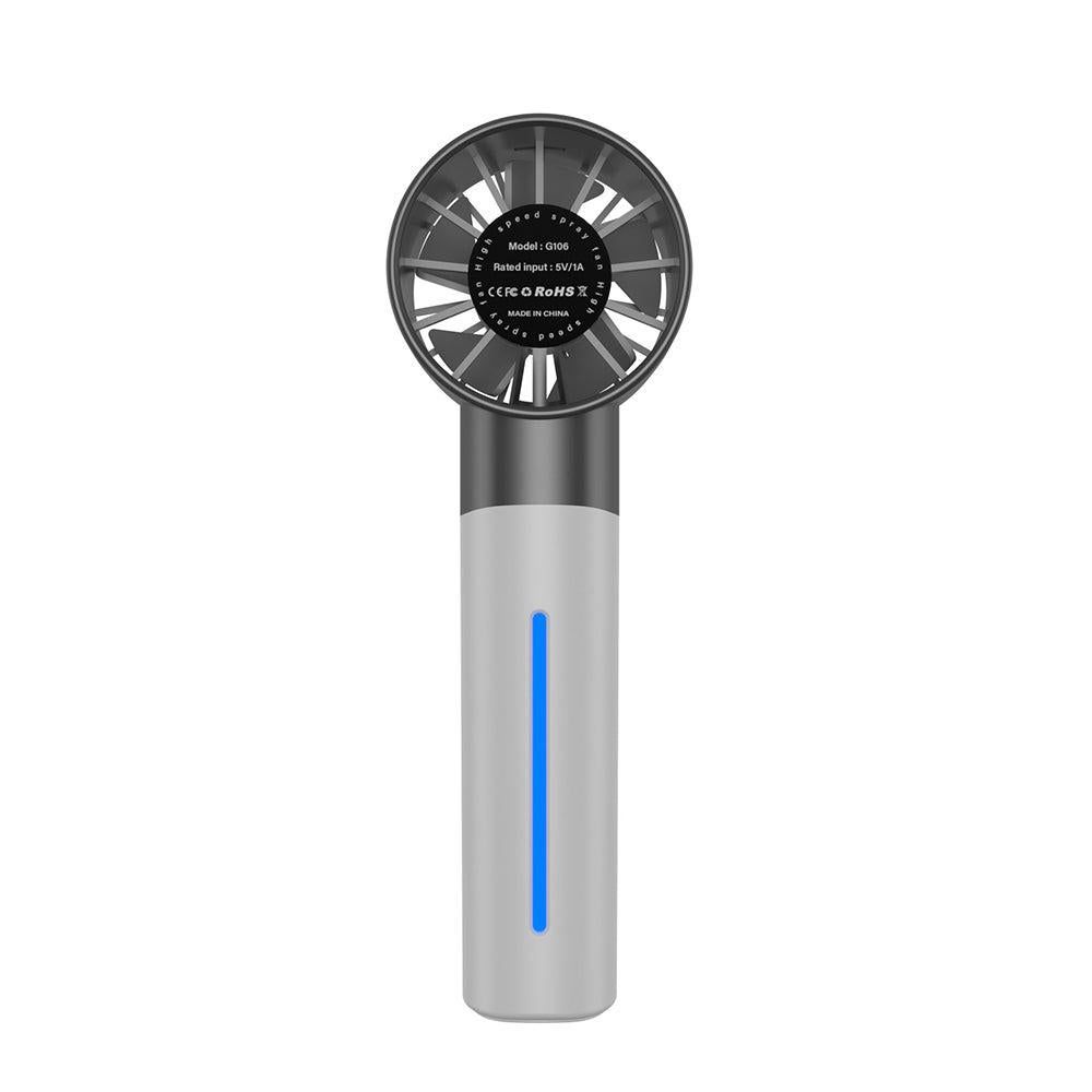 Portable High-Speed USB Mist Fan - Rechargeable Cooling Fan for Travel Office & Home White