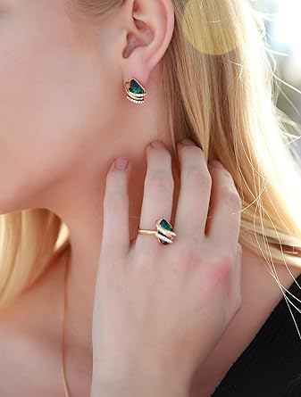 Infinity Love Heart Birthstone Earrings for Women, Crystal Stud Earrings with Healing Stones, Allergy-Free Jewelry for Women with Gift Box, Silver-tone — image 2