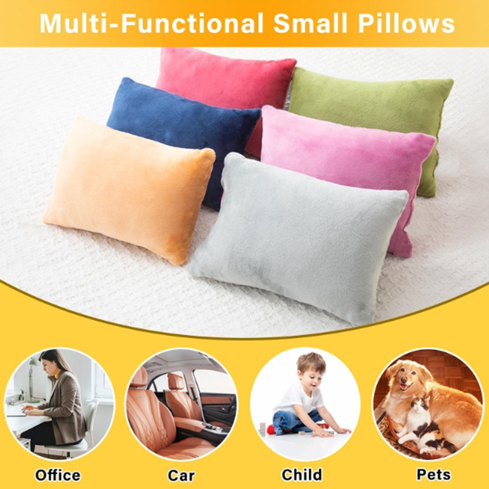 2 Pieces Cooling Memory Foam Mini Pillows, Compact Support Cushions for Travel, Naps, Neck, Knees and Lumbar Support, 28 × 18 cm, Red — image 6