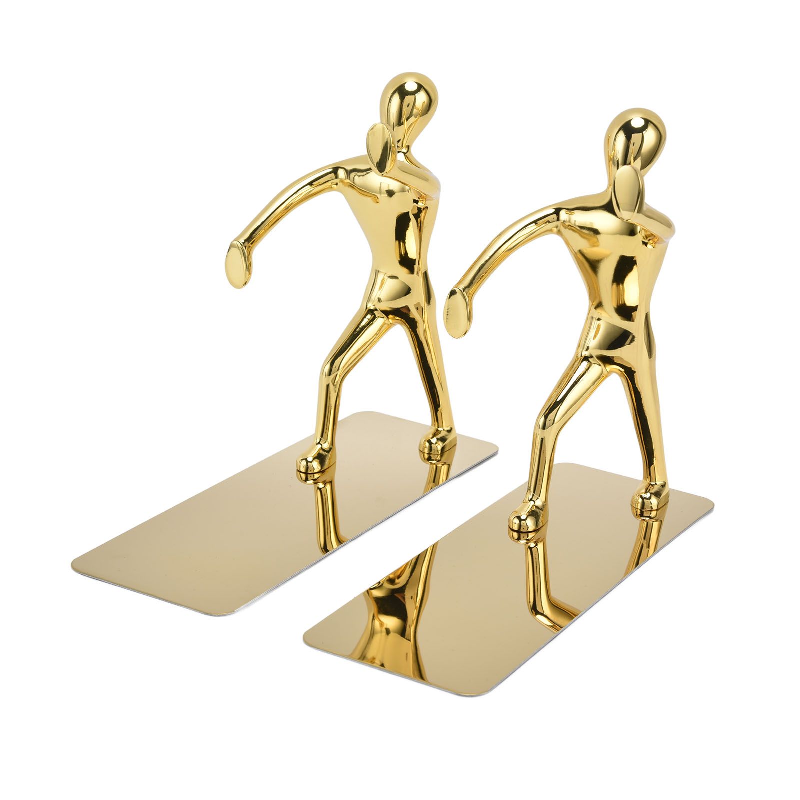 Stainless Steel Man Bookends Prevent Slipping Kung Fu Man Bookends for Home Decoration for Home Office — image 5