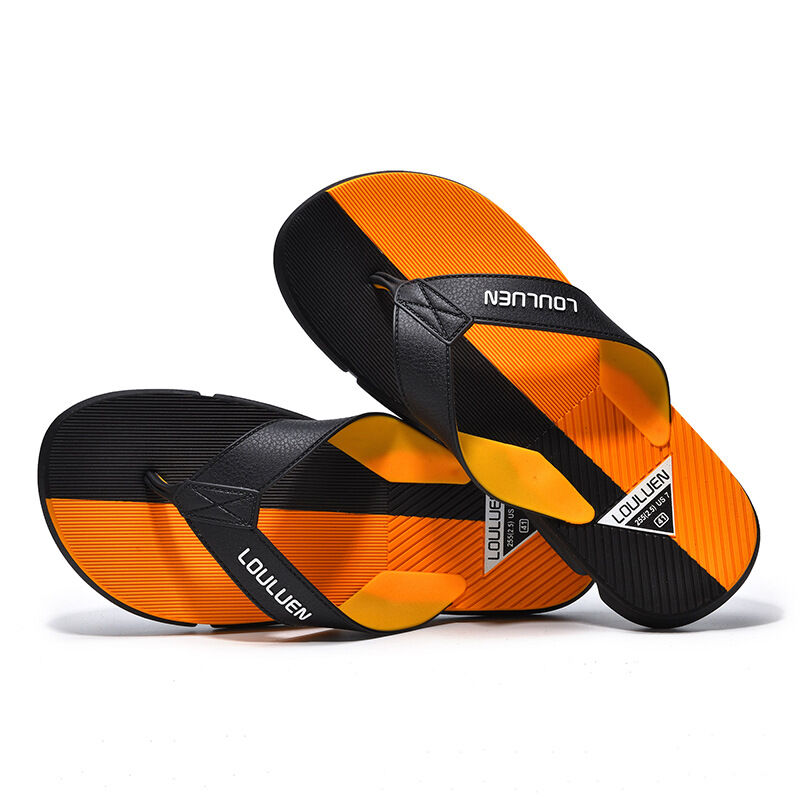 Men's Flip Flops with EVA-PVC Dual Sole, Orange for Comfort & Slip-Resistance(45) — image 4