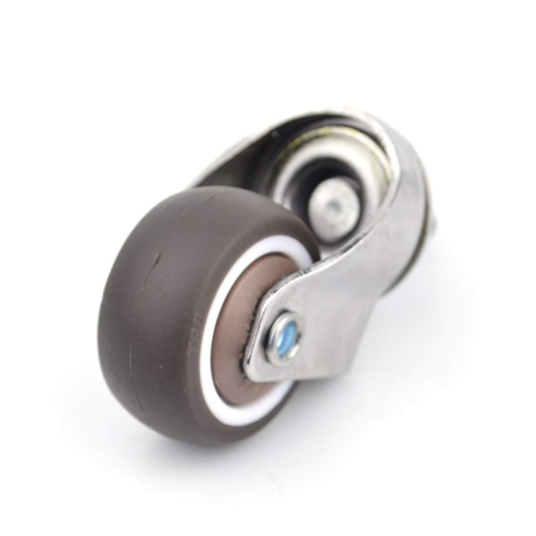 4 pcs 1 Inch Small Tiny Shopping Cart Wheel Replacement Swivel Caster Wheels Soft Rubber M6x 15mm Mini Threaded Stem Caster Wheel โ image 3