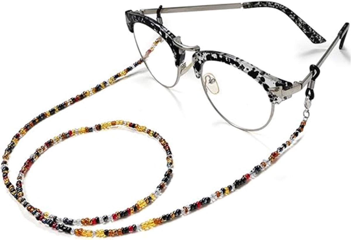 4 pieces - Glasses cord - Glasses chain - Sunglasses cord - Glasses chain - Glasses strap - 70CM - color - for men women - man-made pearl - Glasses Accessory โ image 6