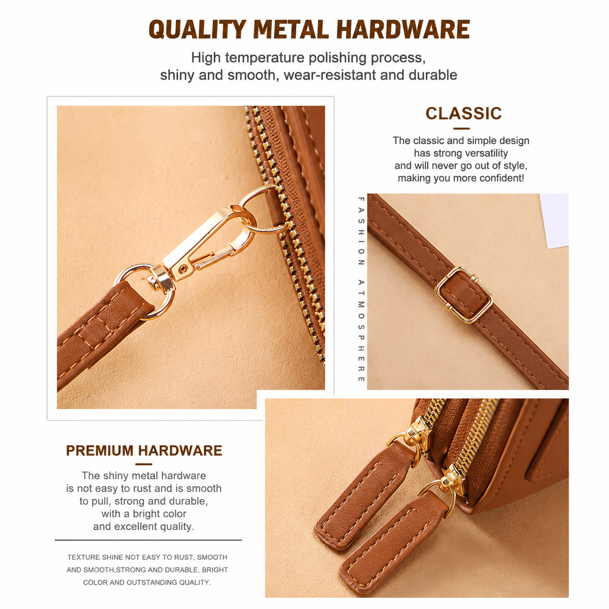 Blue Touch Screen Phone Wallet Crossbody Bag for Women Vertical PU Leather Purse with Card Holder Zipper Pocket Adjustable Strap for Travel Shopping โ image 5